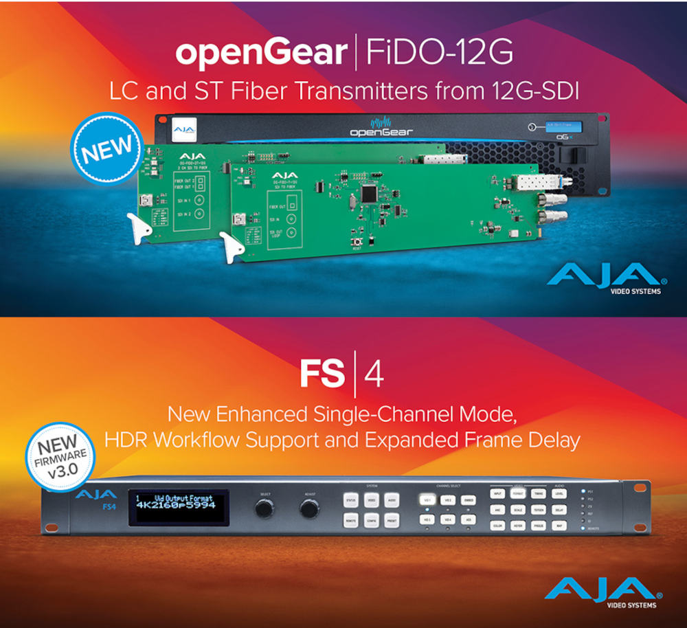AJA: New openGear 12G-SDI-to-fiber conversion solutions and many updates