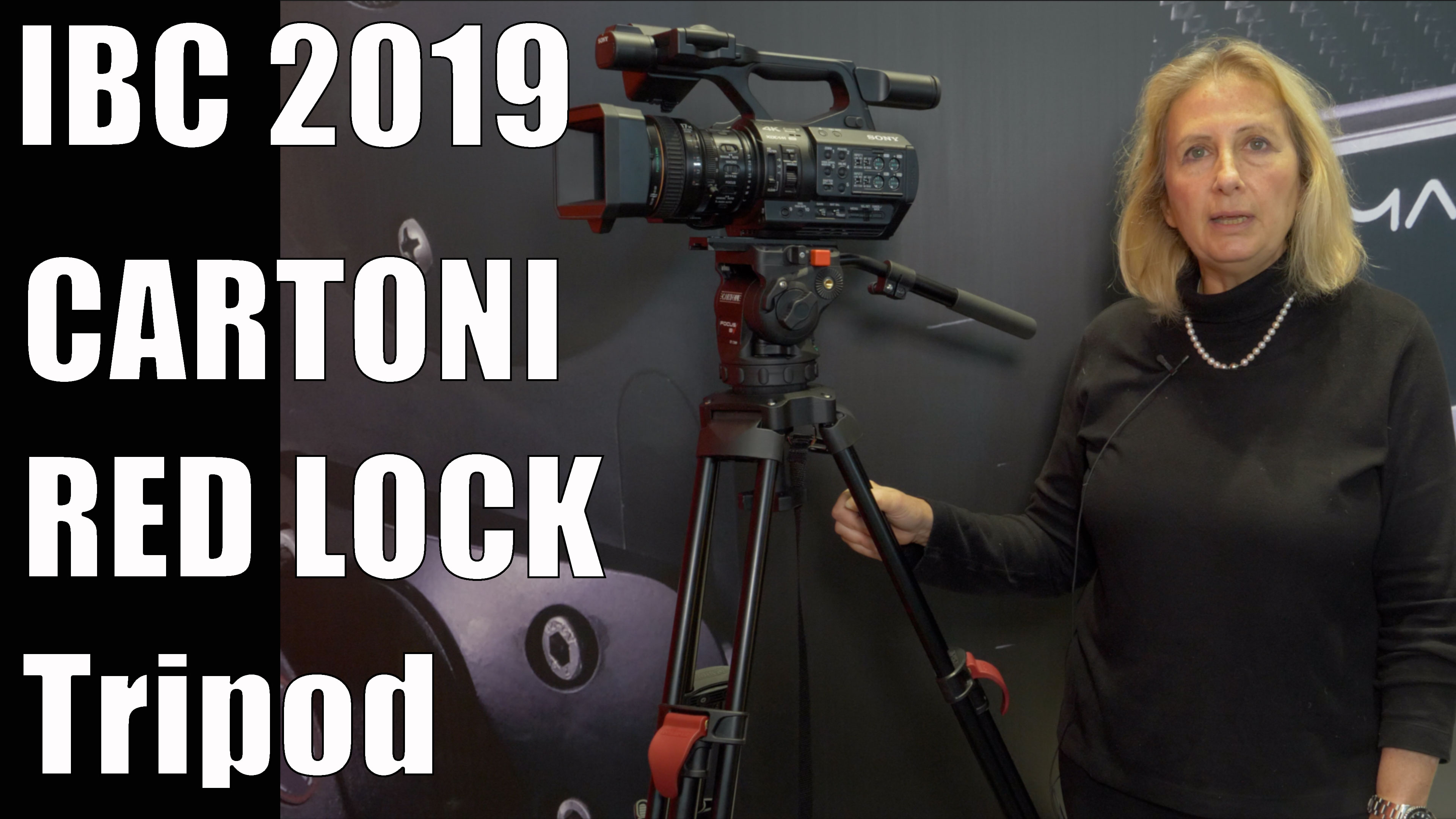 IBC 2019 video: Elisabetta Cartoni presents the inexpensive Cartoni RED LOCK tripod with 60 (!) kg p