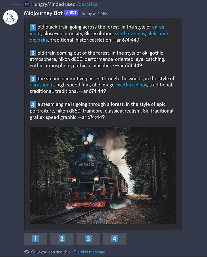New feature for Midjourney gives prompts for any image