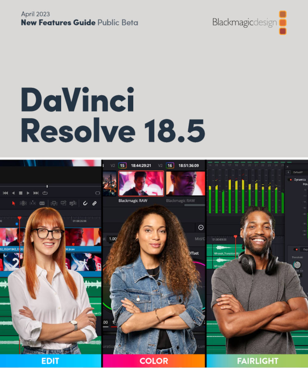 Blackmagic releases free manual specifically for new DaVinci Resolve 18.5 features