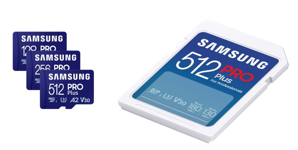 New Samsung PRO Plus microSD and SD memory cards