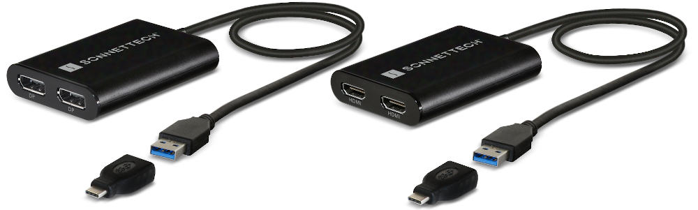 Sonnet DisplayLink Dual DisplayPort and HDMI Adapter: two 4K displays on M1 Mac