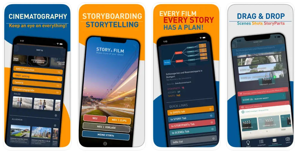 Story & Film App - film planning on the smartphone from the idea to the cut