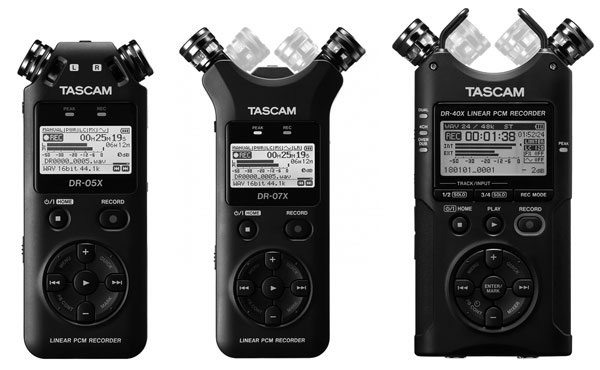 Drei neue mobile Audiorecorder von Tascam: DR-05X, DR-07X und DR-40X