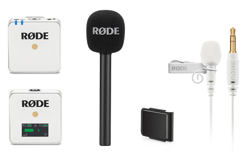 Slashcam News RØDE Wireless GO microphone system in white and with