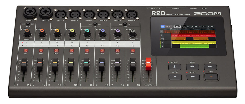 Zoom R20: Multi-track recorder with 16 tracks and touch screen