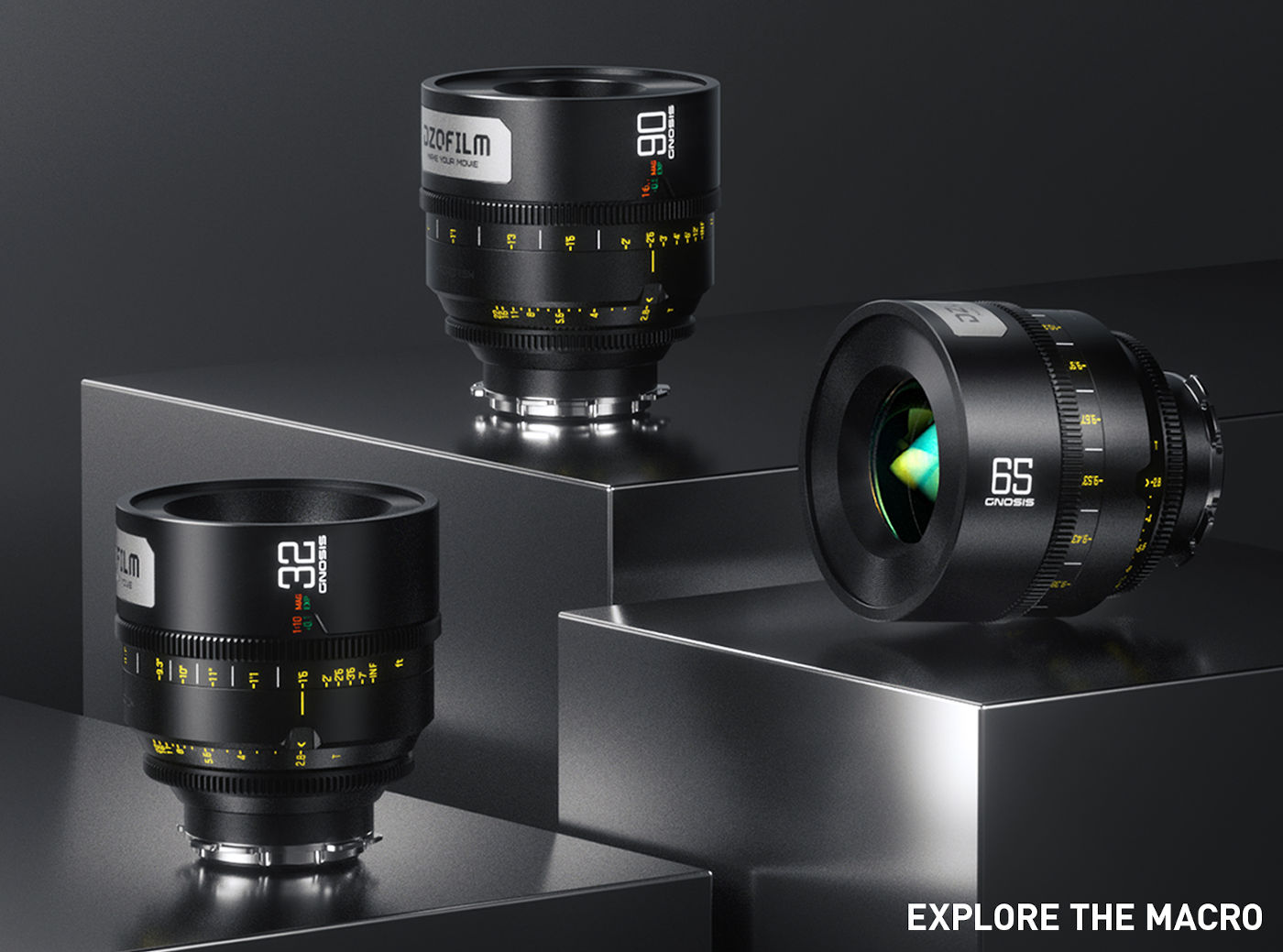 DZOfilm Gnosis - cine macro lenses 32mm, 65mm und 90mm