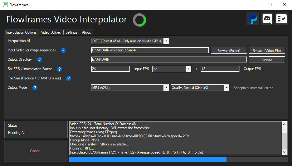 Slashcam News RIFE AI frame interpolation now 10x faster and to try
