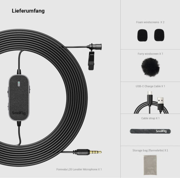 forevala-l20-lavalier-microphone-Lieferumfang