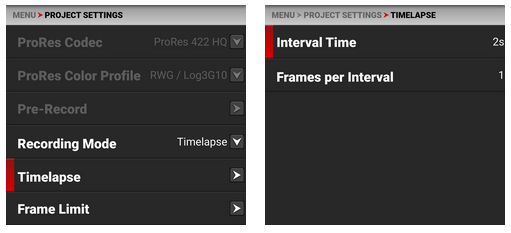 red_komodo_timelapse_settings