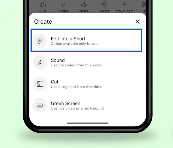 New option makes it easier to edit longer videos for YouTube Shorts
