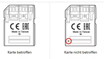 Bei den SF-G32T, SF-G64T und SF-G128T entscheidet der Stern 