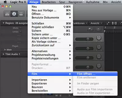 Film Import in Logic Pro X
