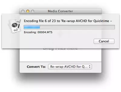 Media Converter beim QuickTime neu verpacken (Re-wrap)