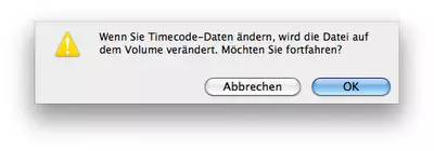 Timecodedaten werden im Original geändert