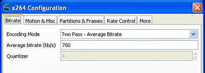 Flash H.264 Video als Progressive Download fürs Netz komprimieren : Bitrate