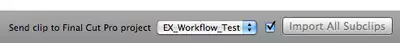 Die Verknüpfung wird nur angezeigt, wenn das XDCAM Transfer Tool aus Final Cut Pro heraus gestartet wird
