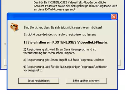 Ohne Registrierung kein Plugin, keine Updates und  nicht alle Funktionen. 