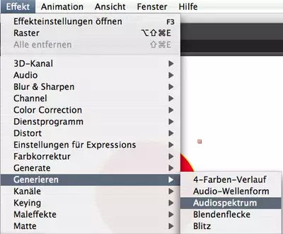 Effekte/Generieren/Audiowellenform oder Audiospektrum