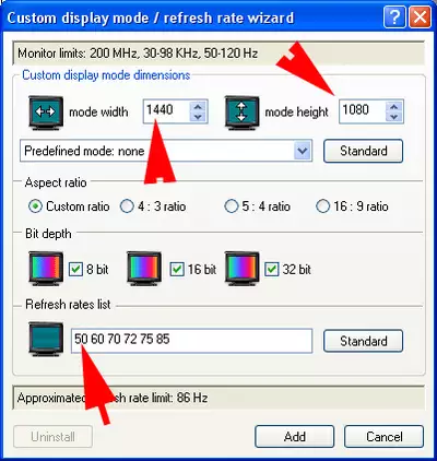 Mit Programmen wie dem Riva-Tuner können wir der Grafikkarte native HDV-Auflösungen unterschieben.
