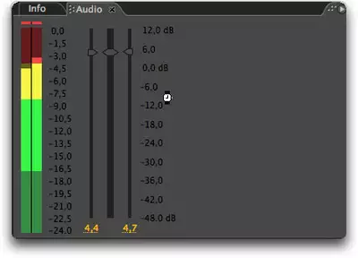 Audio-Pegel mit zugehöriger Steuerung in After Effects