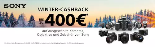 Sparen, sparen, sparen: Cashbacks- und Rabatt-Angebote fr Filmer - Weihnachten 2021 : SonyWinterCashBack