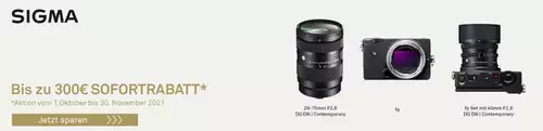 Weitere Cashbacks im Herbst 2021: Fujifilm, Samyang, Sigma und Sony : Sigma