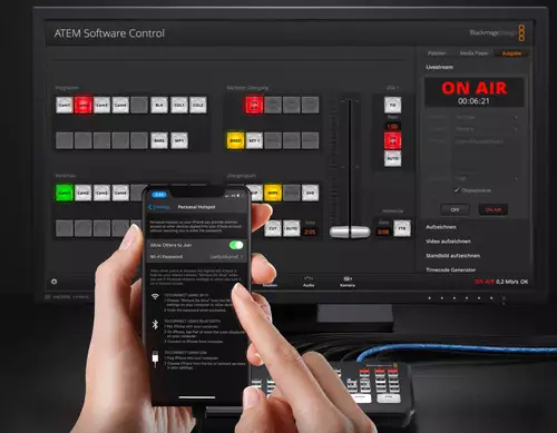 Blackmagic ATEM Mini Pro ISO im Livestreaming Setup mit Blackmagic Studio Camera 4K Plus : ATEM45G