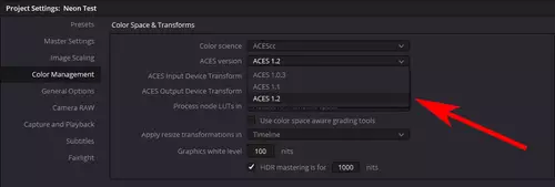 ACES in Theorie und Praxis Teil 2: Der ACES Workflow in Blackmagic DaVinci Resolve : Resolve2