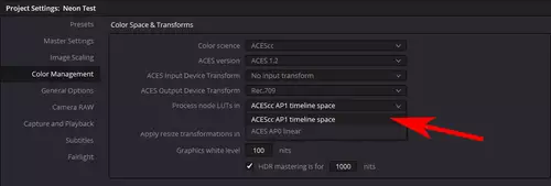 ACES in Theorie und Praxis Teil 2: Der ACES Workflow in Blackmagic DaVinci Resolve  : Resolve5