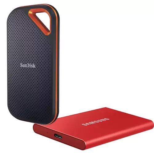 Externe SSDs in der Videopraxis: SanDisk Extreme Portable SSD V2, Extreme Pro V2 und Samsung T5 : SSD Front