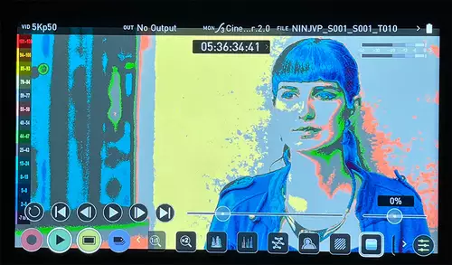 ProRes RAW Aufnahme mit False Color Belichtung
