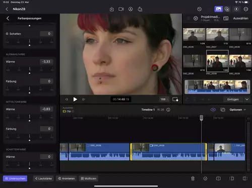 Final Cut Pro fr iPad in der Praxis: Der beste Videoeditor fr Tablet? : Farb 0e