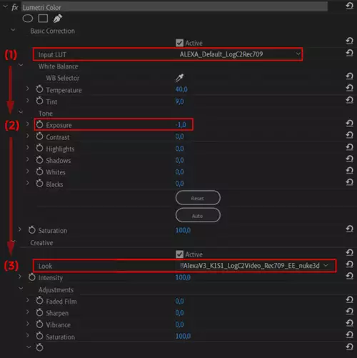 LUTs in Lumetri unter Premiere Pro CC richtig anwenden : Lumetri