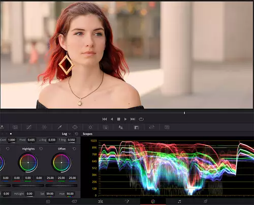 Schnell zu guten Hauttnen bei LOG und RAW Video kommen: Teil 1: Workflows in DaVinci Resolve  : Resolve Hauttoene Front