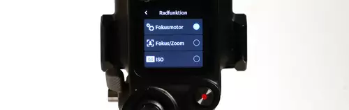 Blackmagic Pocket 6K Pro am DJI RS 2 mit Fokusmotor ohne Gegengewichte montieren - worauf achten? : MenueFokusmotorRS2