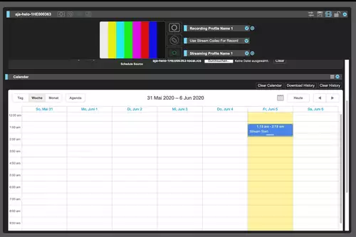 AJA HELO: Professionelles SDI und HDMI Live-Streaming inkl. Remote Webinterface : Helo Scheduler 1