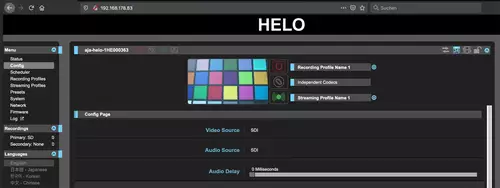 AJA HELO: Professionelles SDI und HDMI Live-Streaming inkl. Remote Webinterface : SDIIn