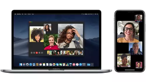 Apple FaceTime via integrierten Webcams im Laptop- und Handy-Display