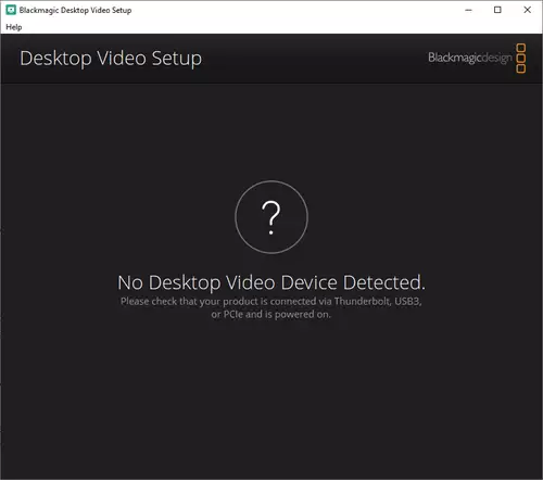 Videovorschau in 4K - Blackmagic DeckLink 4K Extreme 12G : No device