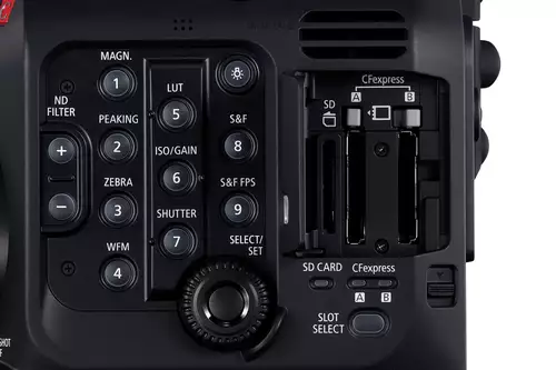 Canon EOS C500 Mark II - die beste Doku-Kamera? Ergonomie, Stabilisierung, Sensorreadouts und Fazit - Teil 2 : EOS-C500-Mark-II-Card-Slots-BCK