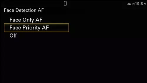 Sony PXW-FX9 - Bedienung: Die wichtigsten Kamera-Menüs erklärt und im Überblick : SonyFX9FaceDEtectionAF