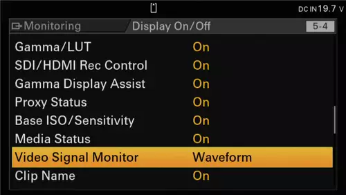 Sony PXW-FX9 - Bedienung: Die wichtigsten Kamera-Menüs erklärt und im Überblick : Fx9-Waveform Monitor