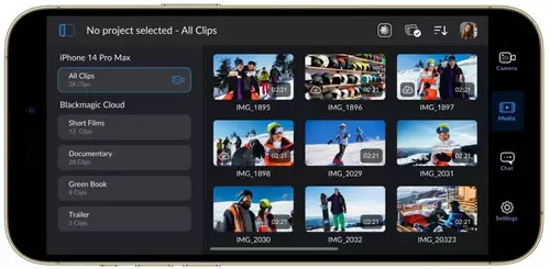 The Blackmagic Camera app for iOS.