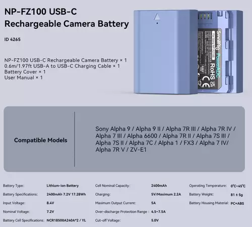 Small Rig stellt via USB-C ladbare Akkus für Canon, Sony und Fujifilm DSLRs vor