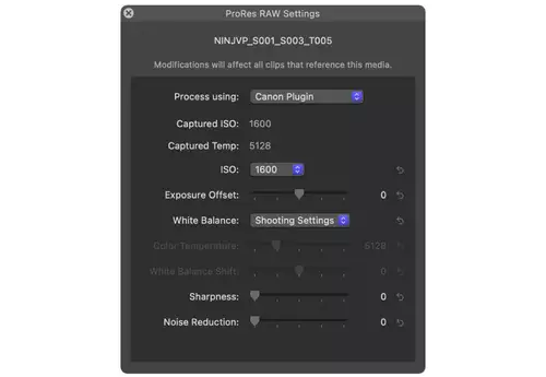 Erweiterte Einstellmglichkeiten in ProRes RAW 