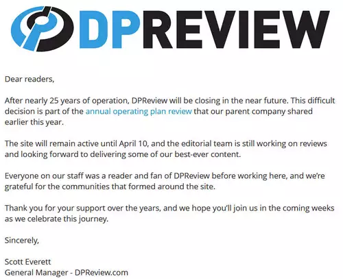 The farewell of DPReview
