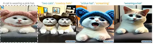 Katze mit Hut im Original und mit Variationen 