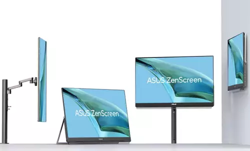 ZenScreen Mb249C display with various mounting options.