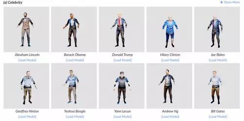 Avatars of famous personalities generated by AvatarCLIP